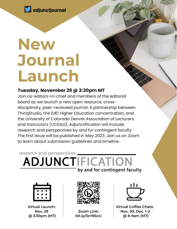 Flyer for Adjunctification launch event